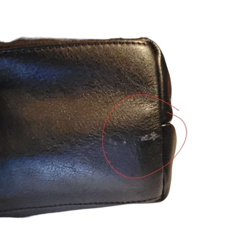 Oroton Black Large Pebbled Leather HandBag Travel Office - Picture 3 of 11
